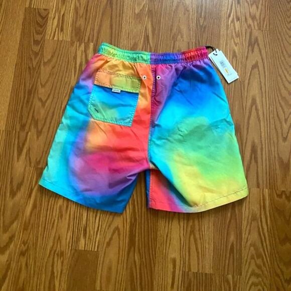 Calvin Klein CBCVPA13 yjl MODERN HOLOGRAPHIC Logo CK Size Mens Multicolor Shorts - Picture 2 of 7